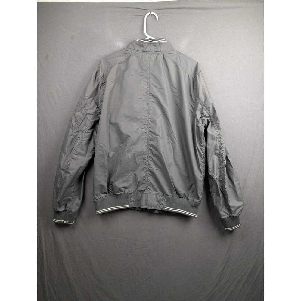 Tommy Hilfiger Mens Gray Full Zip Bomber Jacket‎ Lightweight Windbreaker XL